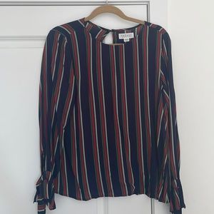 Striped long sleeve blouse